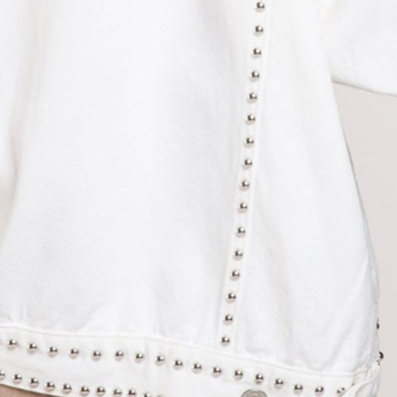White Denim Jacket with silver studs - Picture 11 of 16